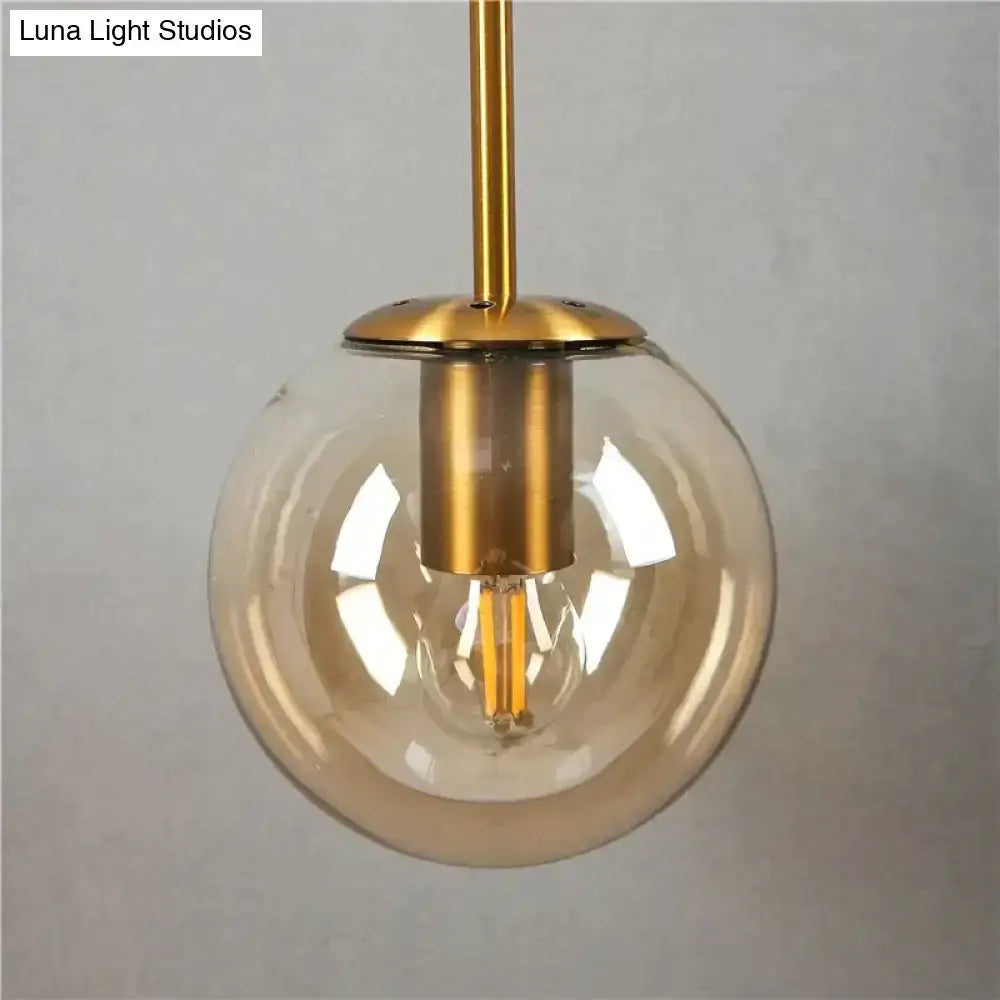 Retro modern glass smoked globe wall lamps for bedroom lighting