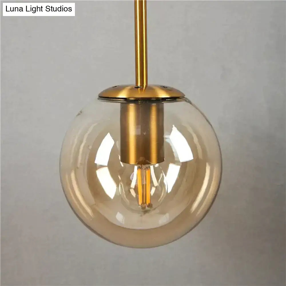 Retro modern glass smoked globe wall lamps for bedroom lighting