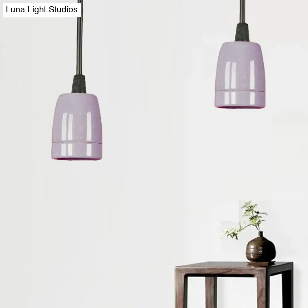 Retro style red ceramic pendant light – kitchen hanging fixture