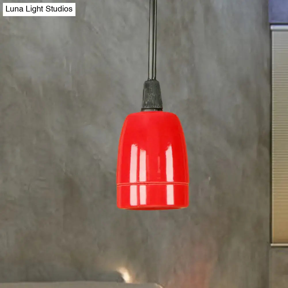 Retro style red ceramic pendant light – kitchen hanging fixture