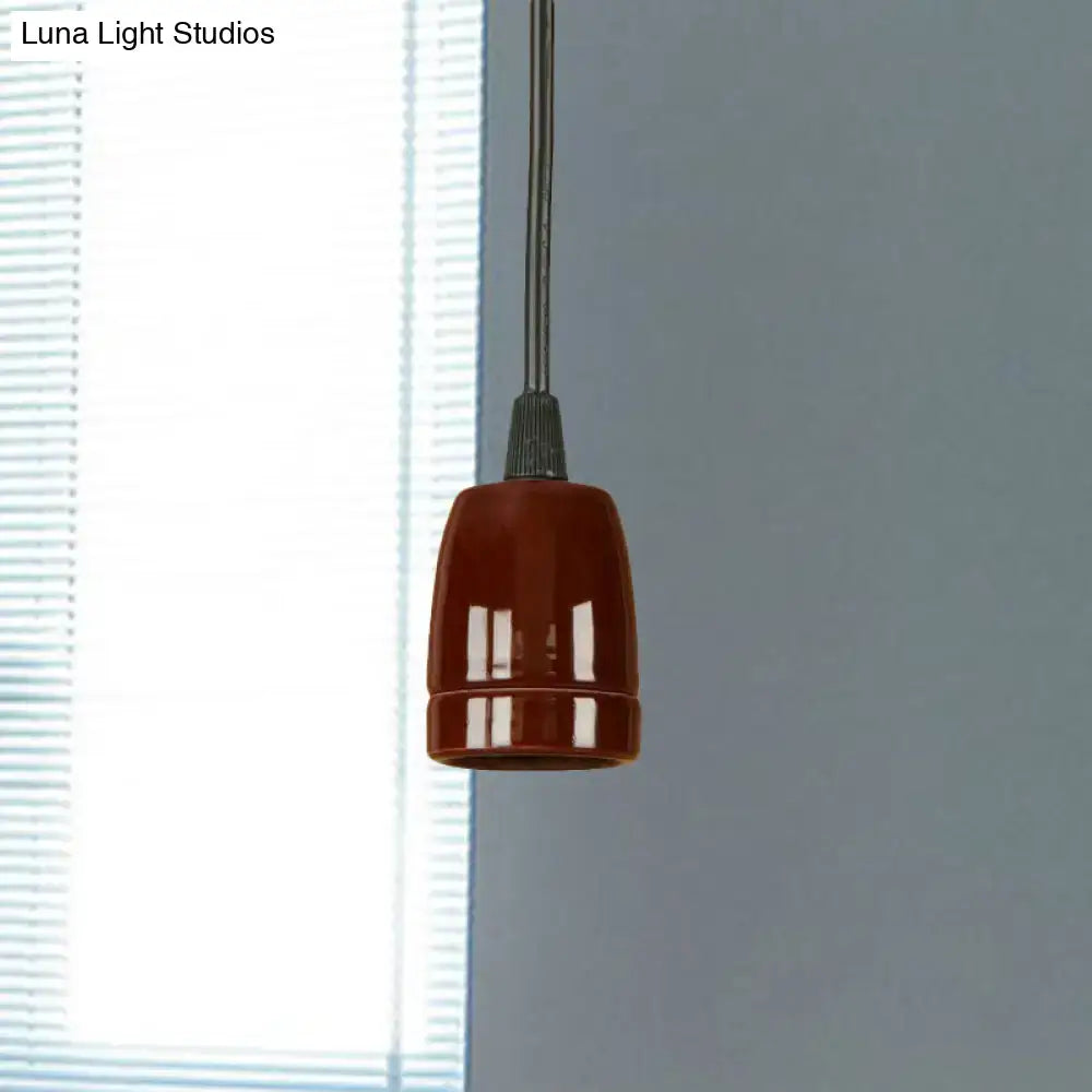 Retro style red ceramic pendant light – kitchen hanging fixture