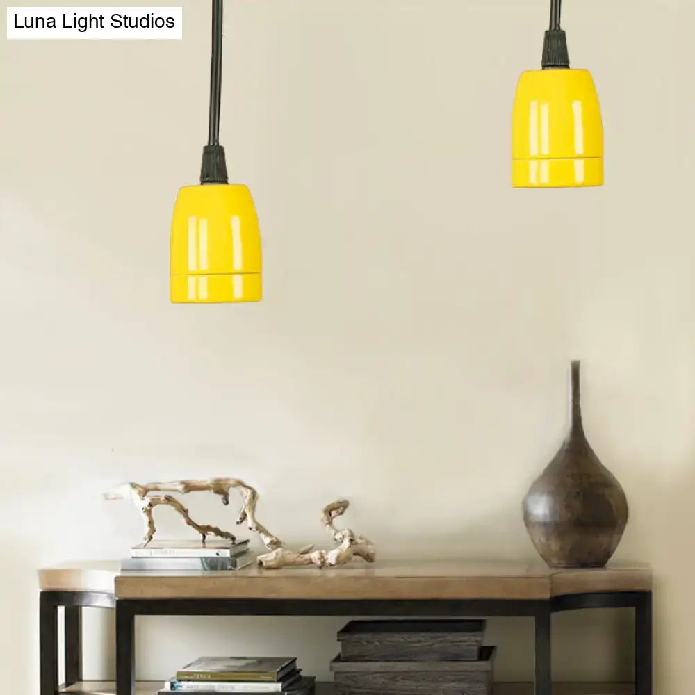 Retro style red ceramic pendant light – kitchen hanging fixture