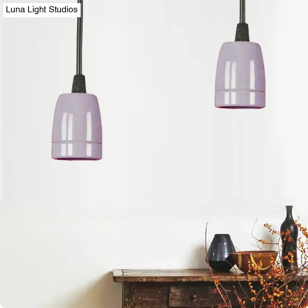 Retro style red ceramic pendant light – kitchen hanging fixture