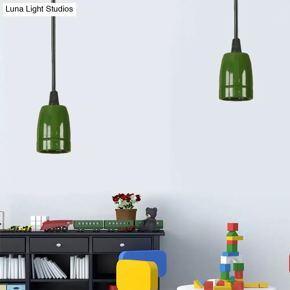Retro style red ceramic pendant light – kitchen hanging fixture