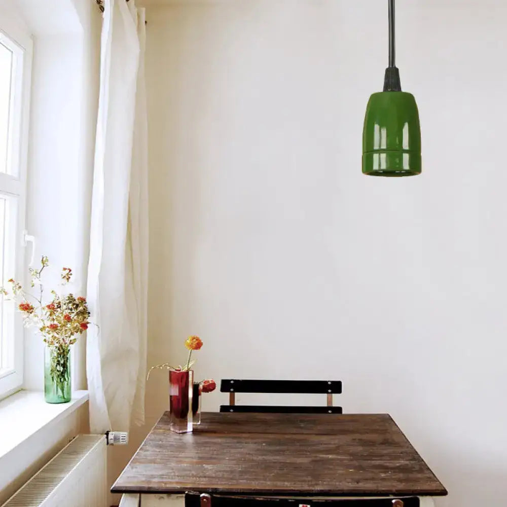 Retro style red ceramic pendant light – kitchen hanging fixture