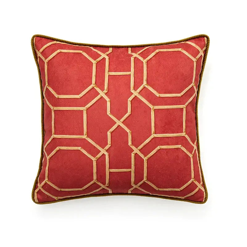 Retro teal velvet garden scene cushion covers living room tassels