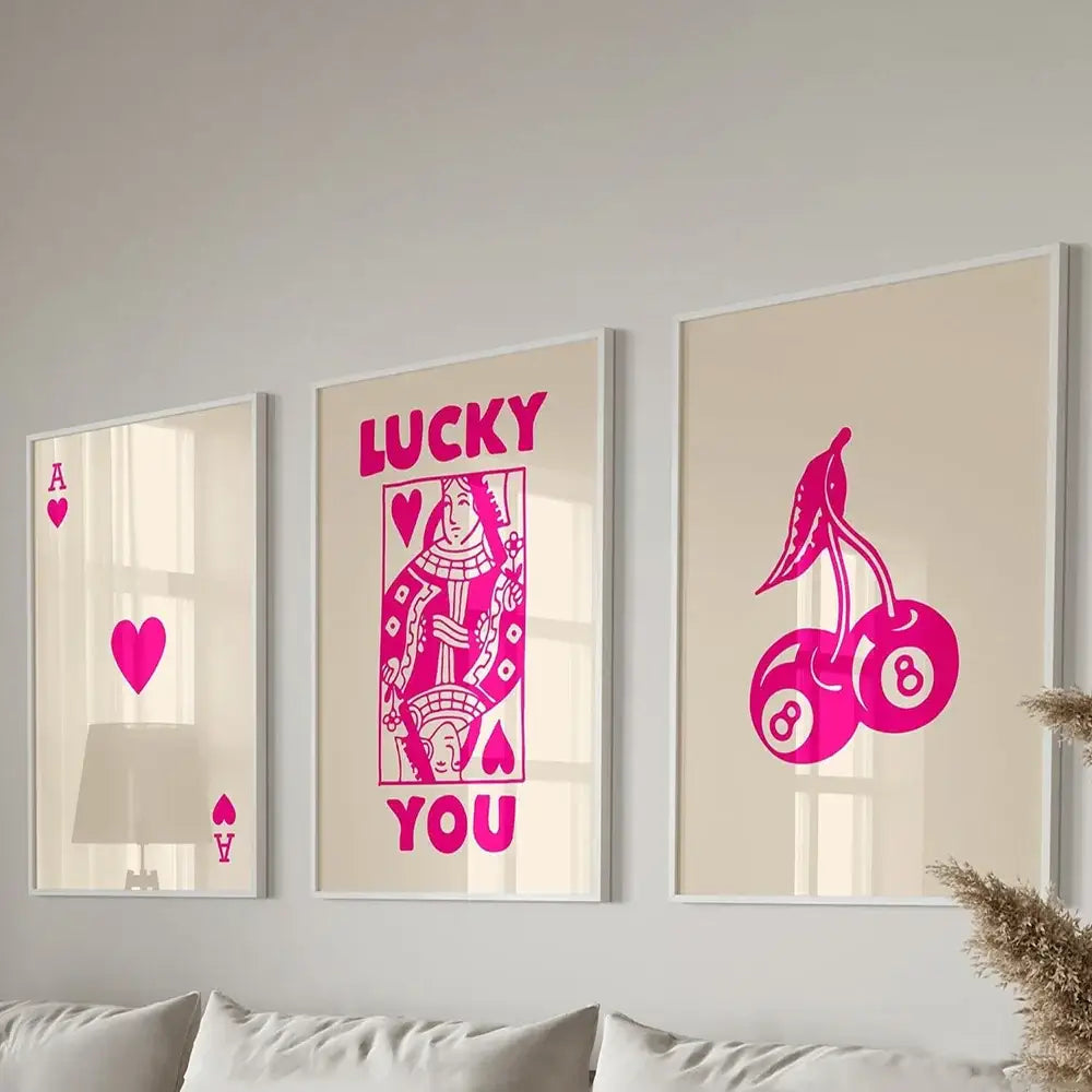Retro beige and brown wall art posters set living room decor
