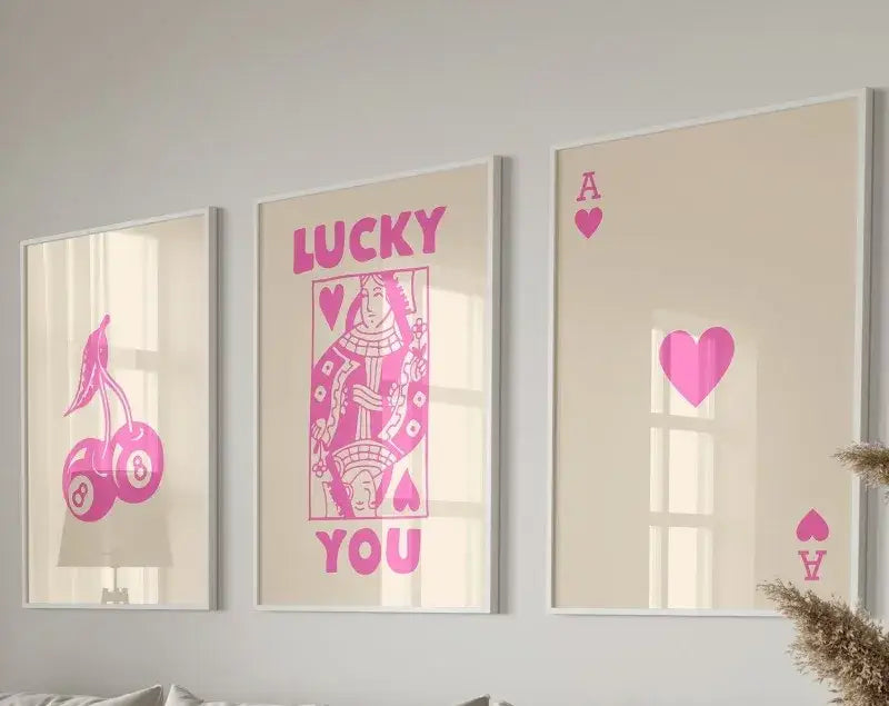 Retro beige & brown wall art posters set living room decor