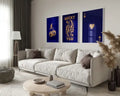 Retro beige & brown wall art posters set living room decor