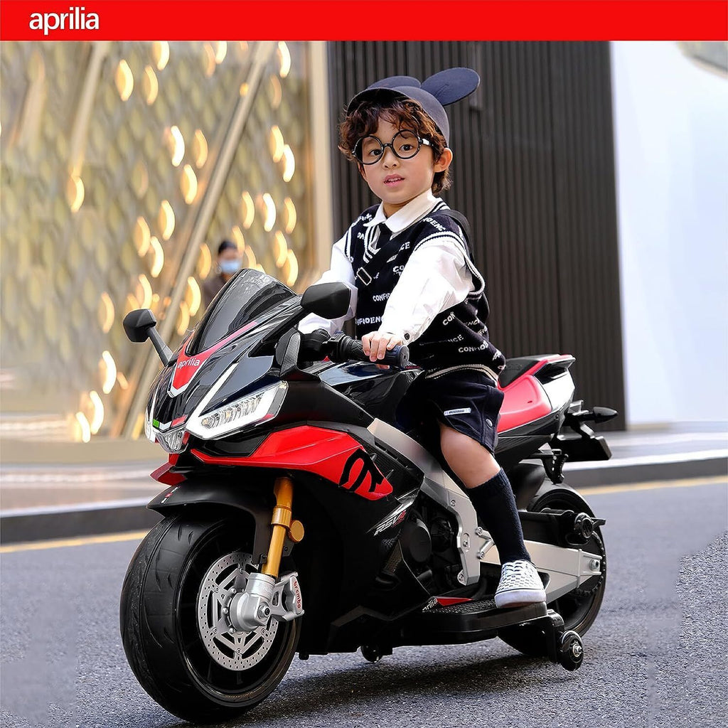 Rev Up the Fun with Our 24V Ride-On Motorcycle for Kids - Reaches Speeds of 10 MPH with Side Wheels!