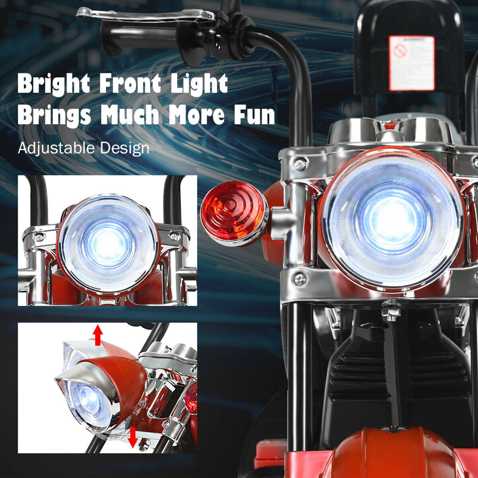 Rev Up the Fun with Our 6V Kids Chopper Motorcycle Trike in Red!