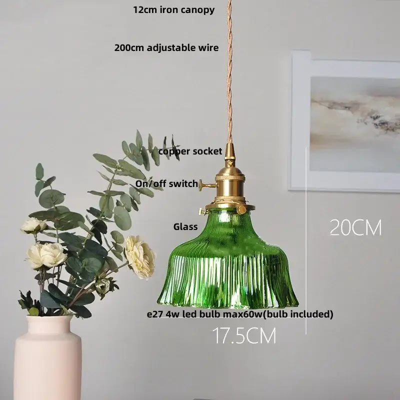 Ribbed clear glass led pendant light for dining room