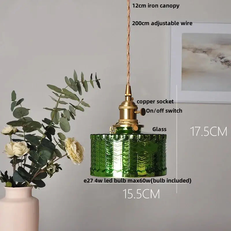 Ribbed clear glass led pendant light for dining room