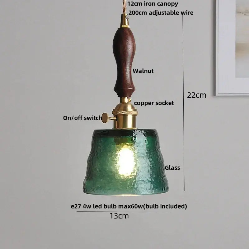 Ribbed clear glass led pendant light for dining room