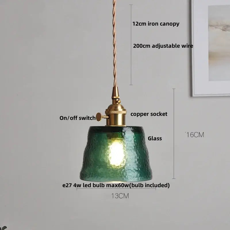 Ribbed clear glass led pendant light for dining room