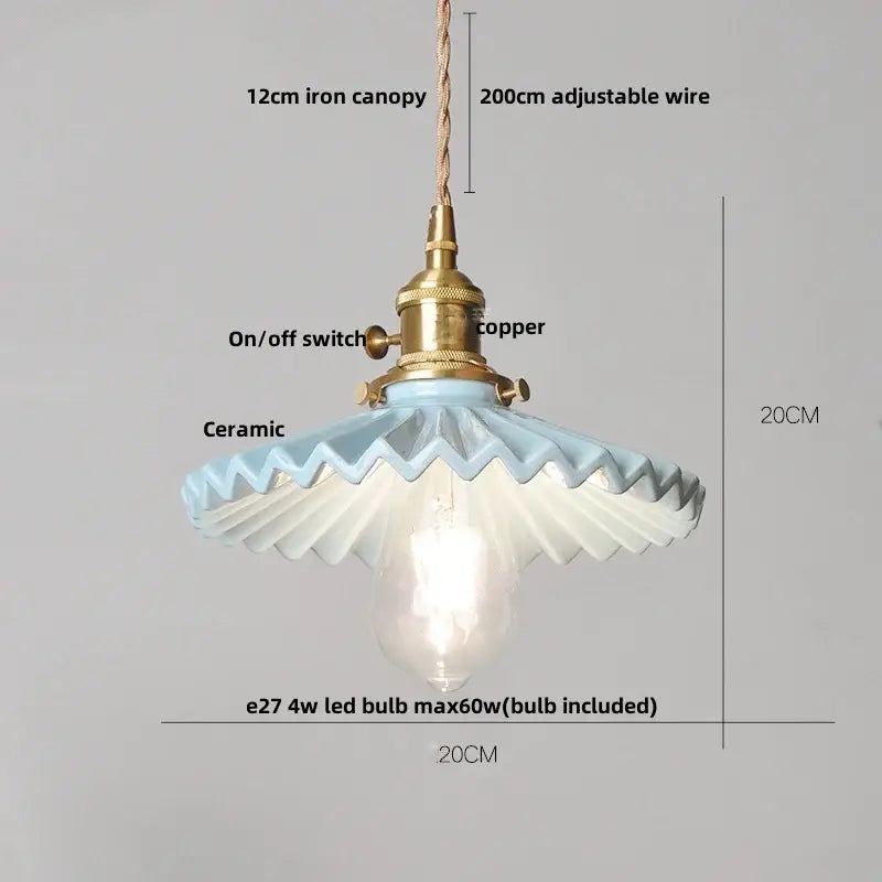 Ribbed white ceramic pendant light fixture kitchen brass knob switch