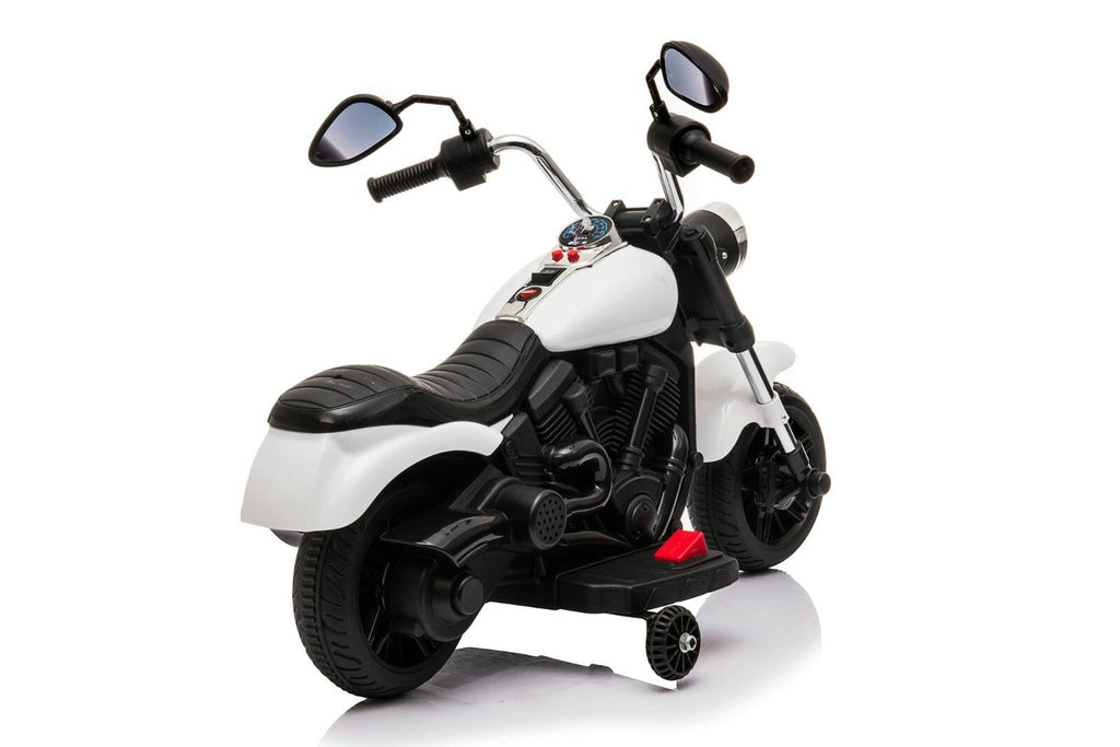 Kids Ride-On Harley Chopper Style Bike with Safety Training Wheels and 6V Battery