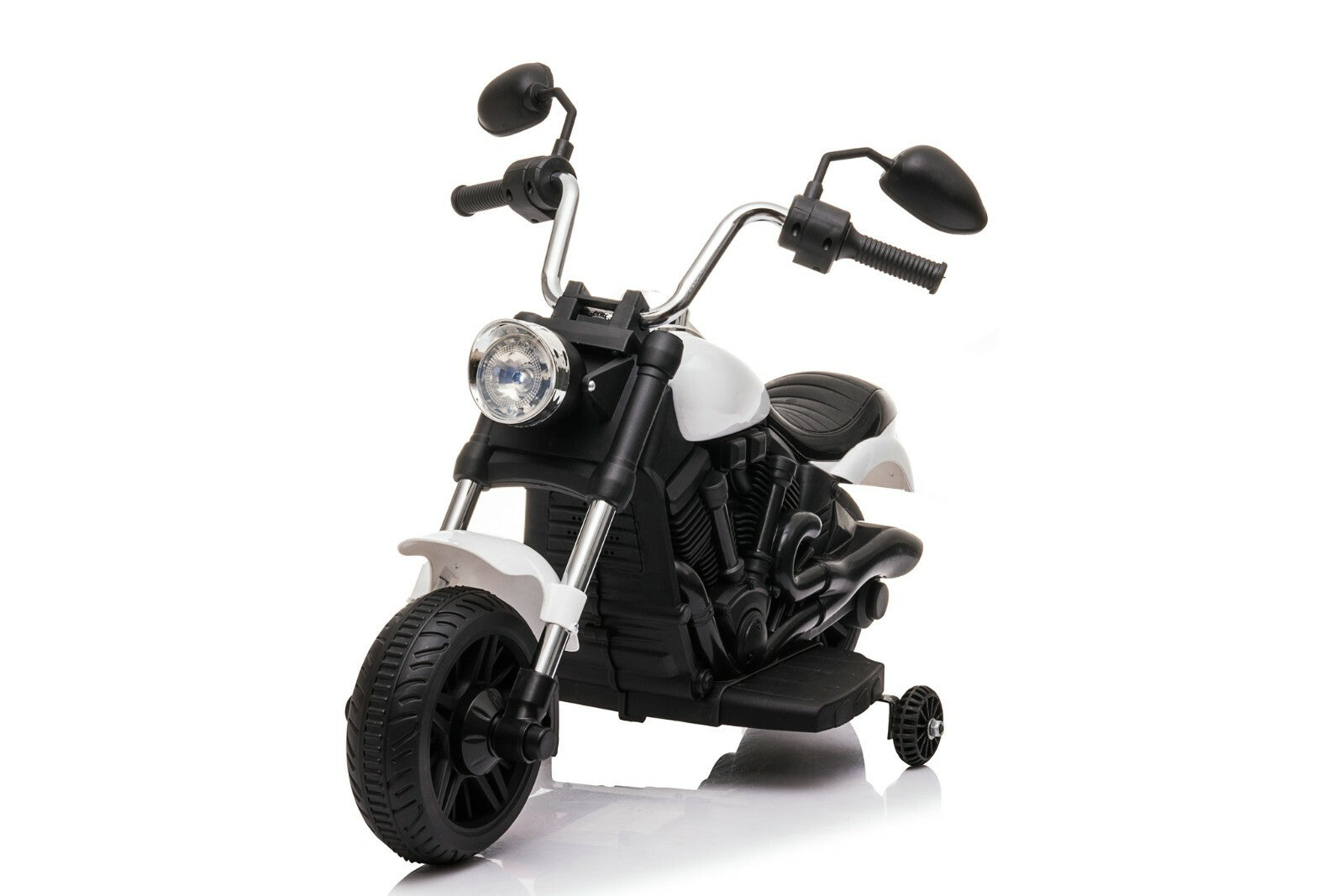 Kids Ride-On Harley Chopper Style Bike with Safety Training Wheels and 6V Battery