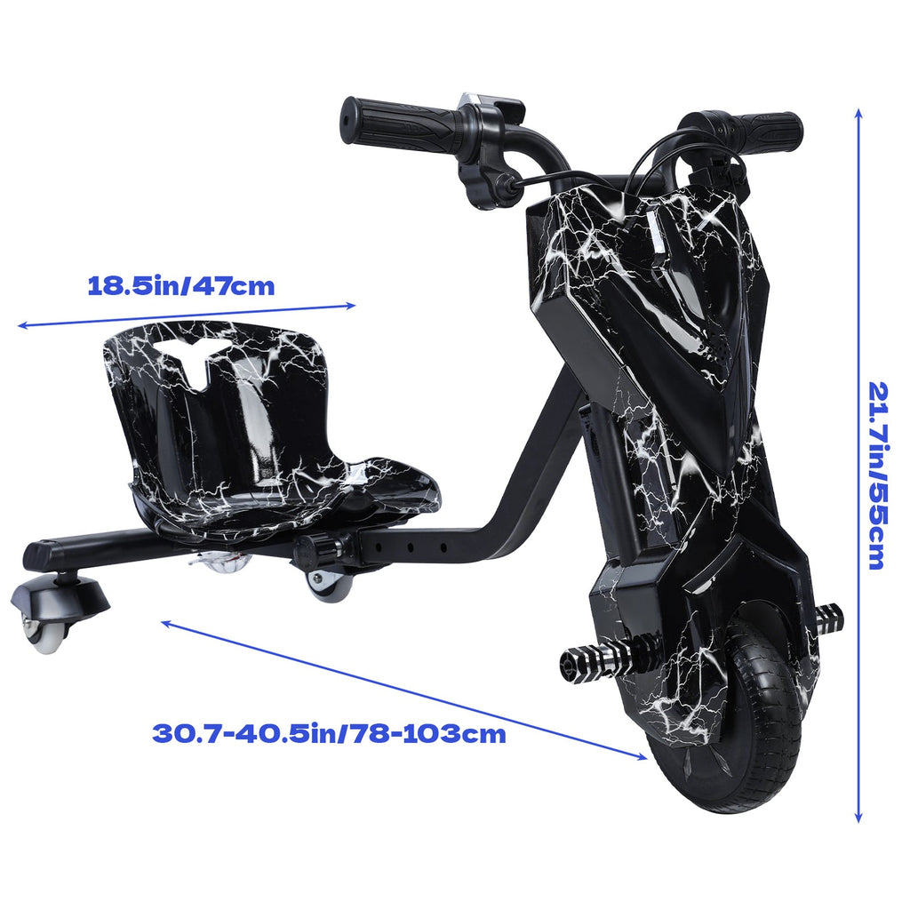 Kids Ride-On Drift Tricycle with Large Wheels for Ages 8 and Up