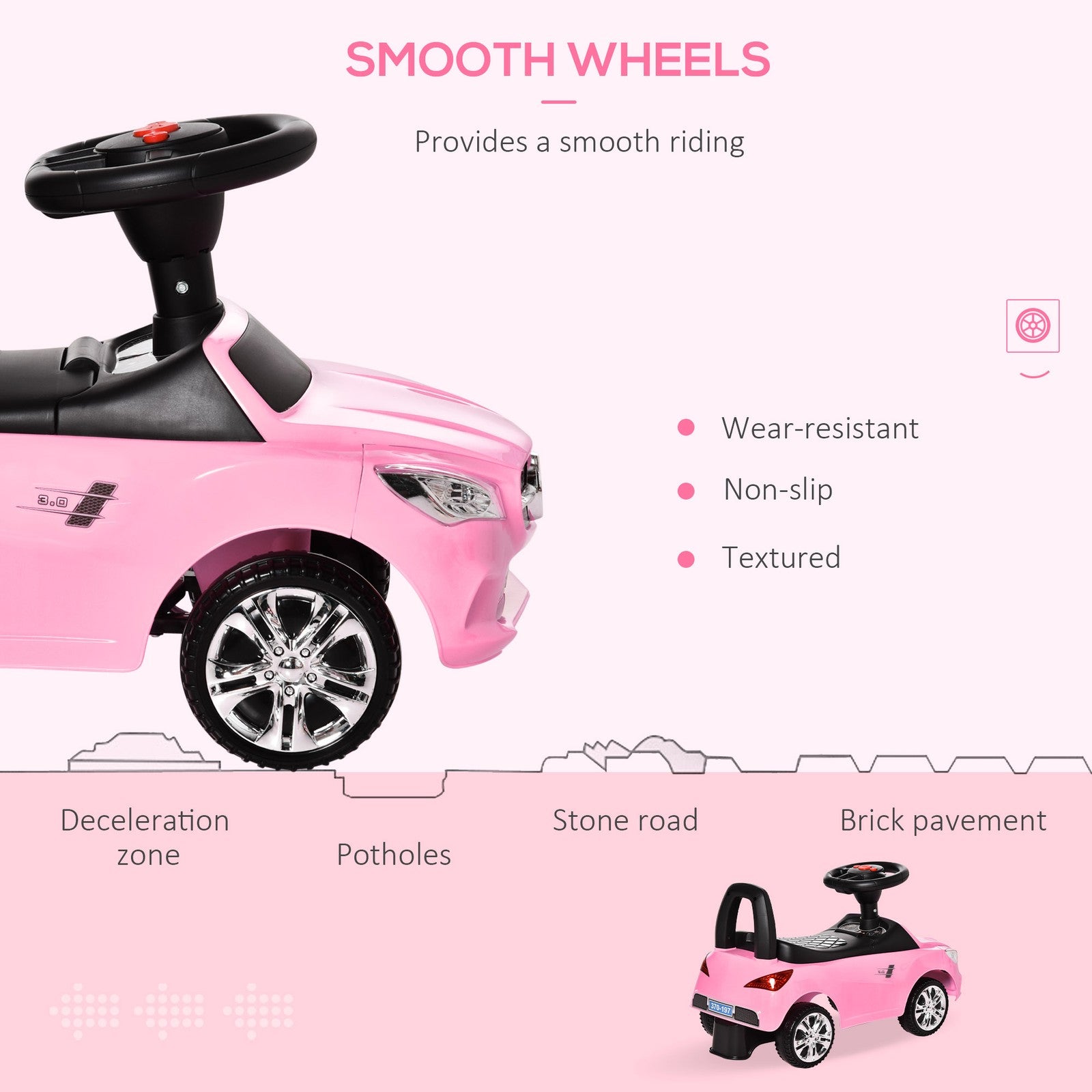 Ride-On Sliding Car with Horn, Music, Lights, and Storage – No Power Needed