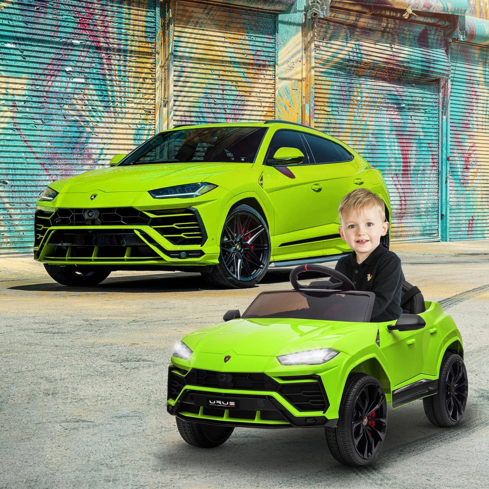 12V Kids' Electric Ride-On Vehicle with Parent Remote Control, Horn, and Radio