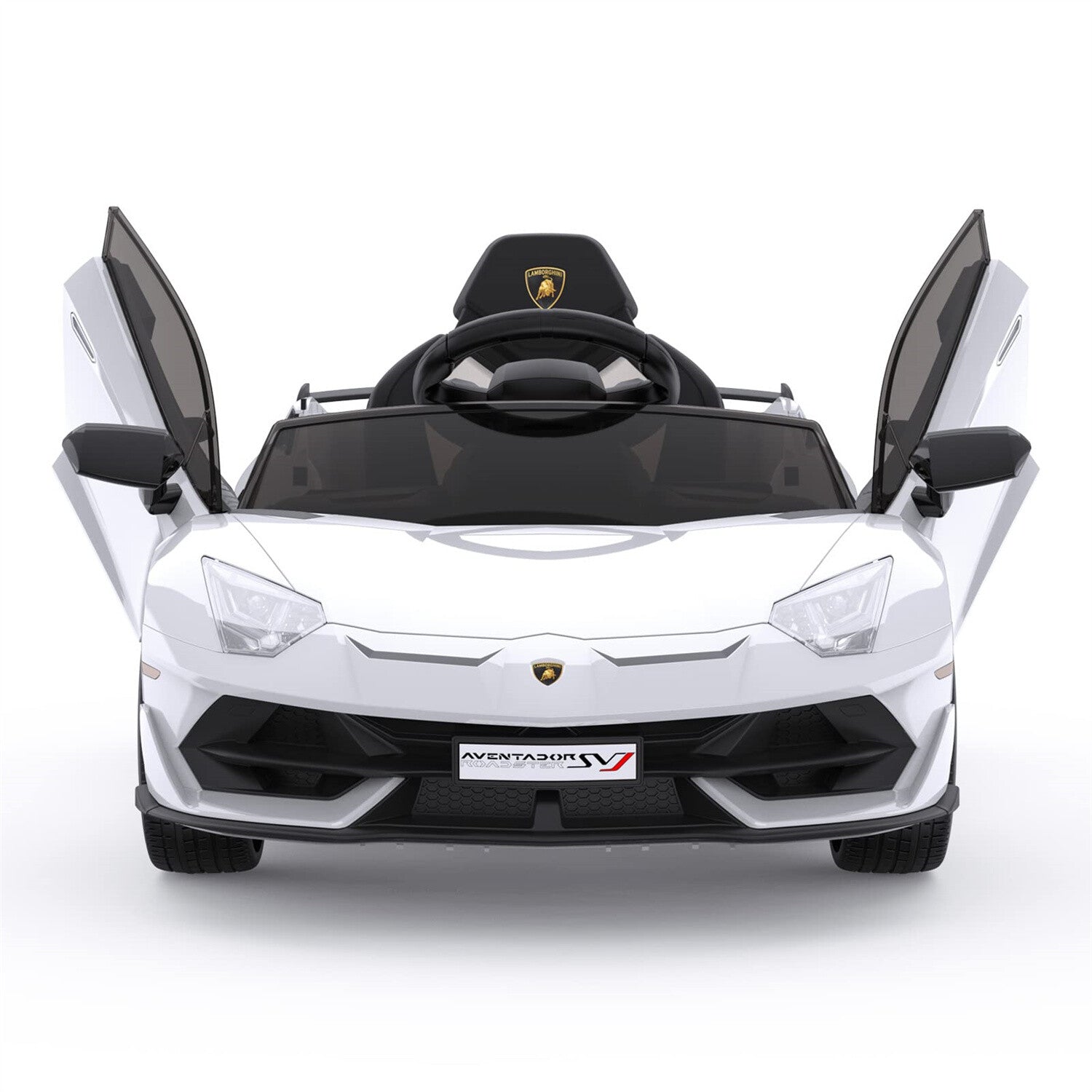 12V Battery-Powered Ride-On Toy for Kids with LED Headlights and Hydraulic Doors