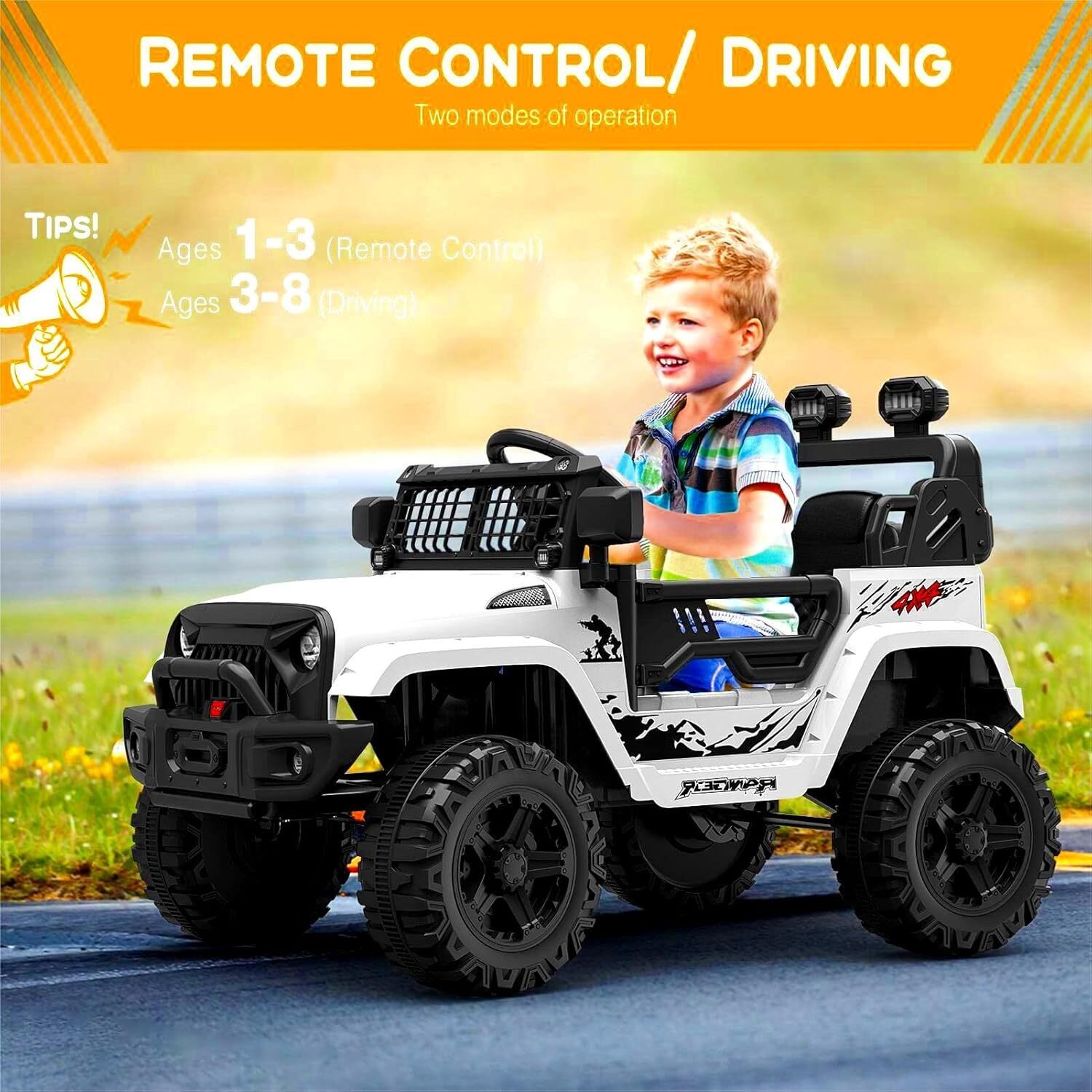 12V Electric Ride-On Truck Car for Kids with Remote Control and Music