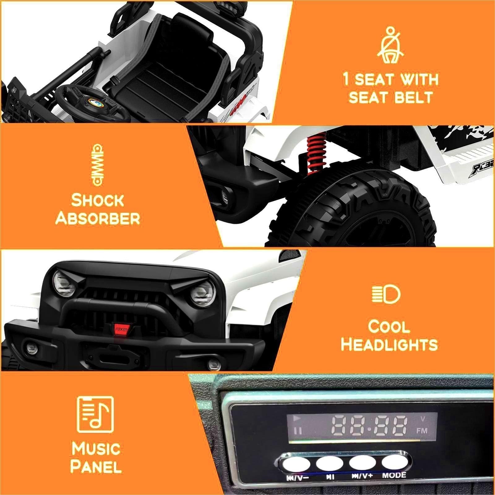 12V Kids Electric Ride-On Truck with Remote Control and Spring Suspension