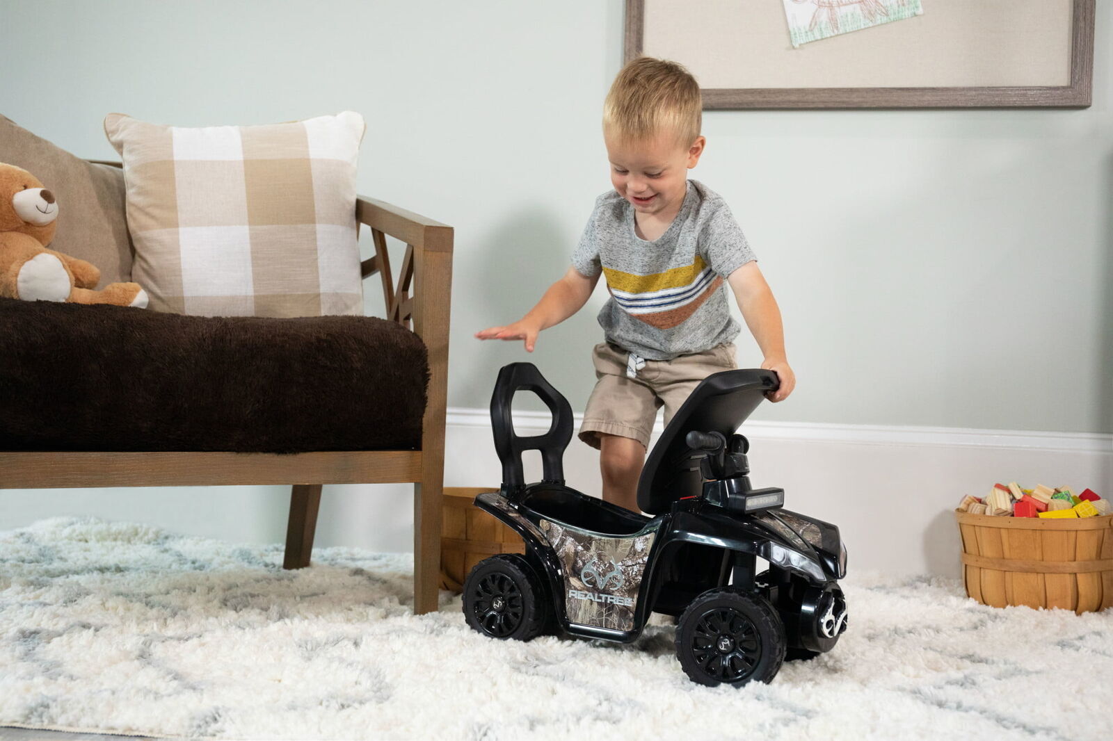 Heavy-Duty Camo Ride-On Bike for Kids Safe Outdoor Backyard Toy
