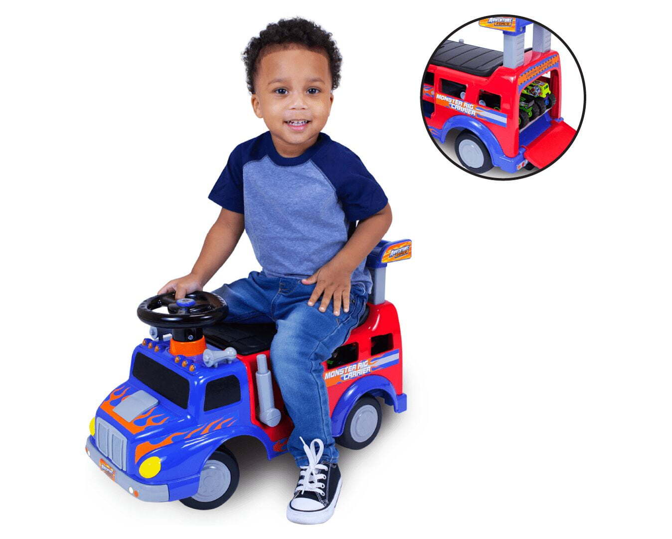 Ride-On Toy Bike Carrier for Kids 1-3 Years, Supports Up to 44 lbs
