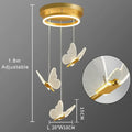 Romantic gold butterfly led chandelier living room pendant light
