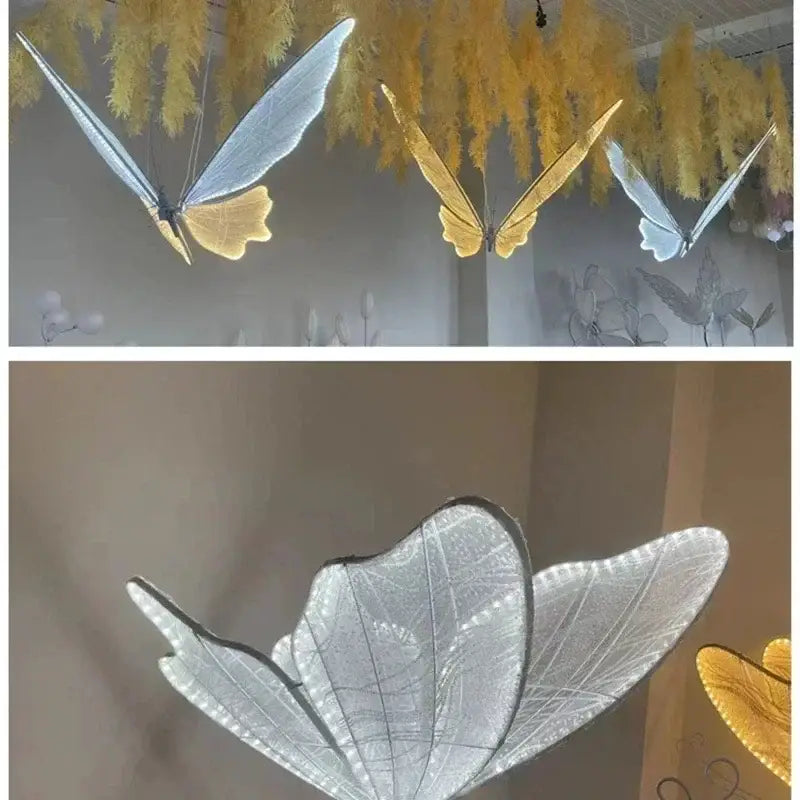 Romantic white & gold butterfly wedding decoration floor lamp