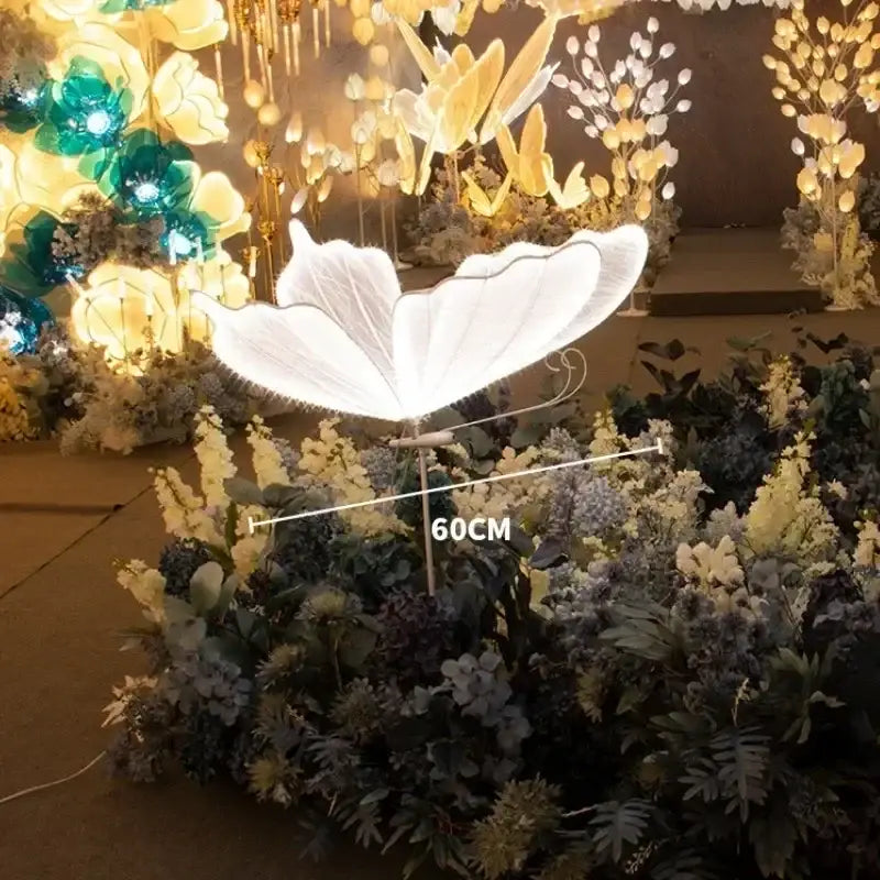 Romantic white & gold butterfly wedding decoration floor lamp