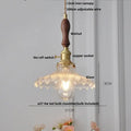 Rose and white glass knob switch pendant light bedroom lamp