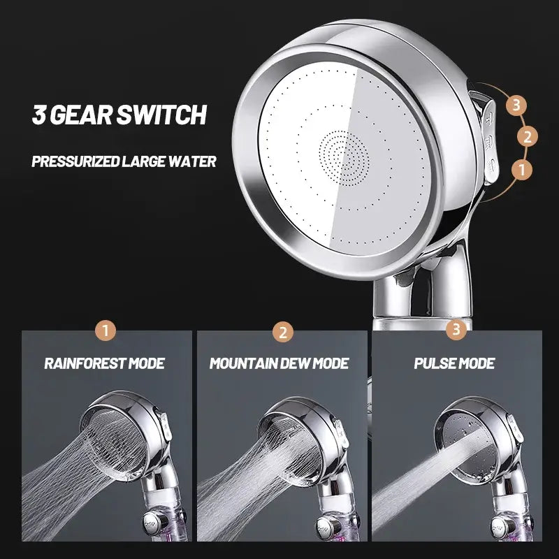 Rose gold high pressure shower head with filter for bathroom