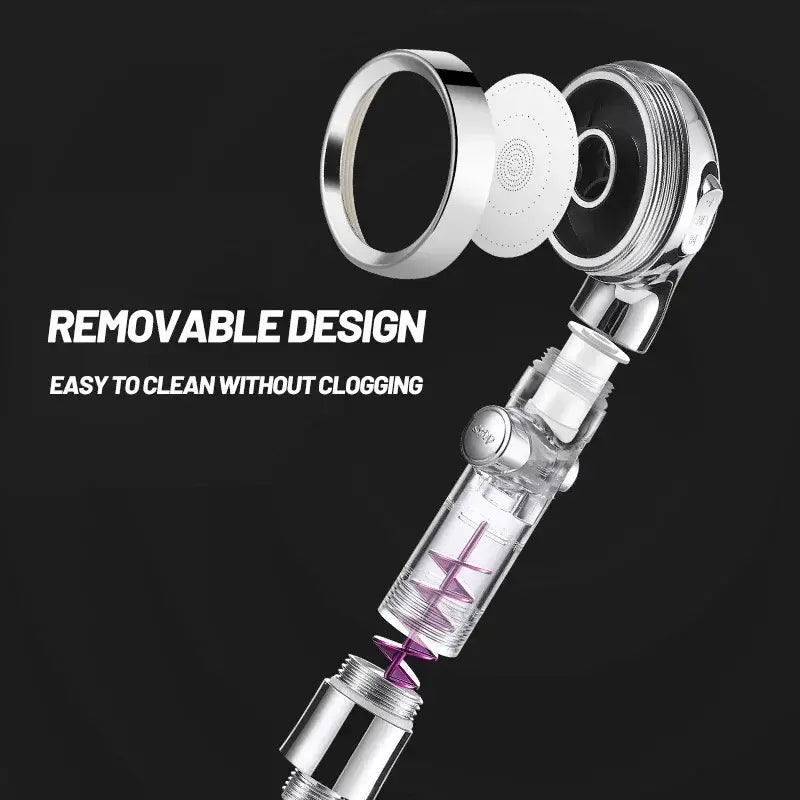 Rose gold high pressure shower head with filter for bathroom