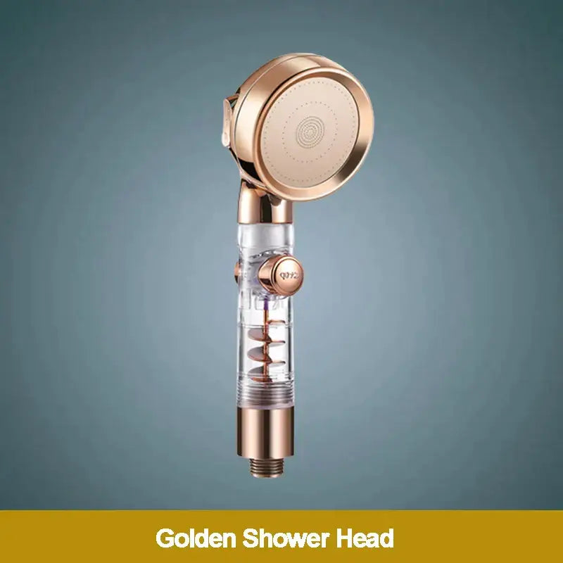 Rose gold high pressure shower head with filter for bathroom