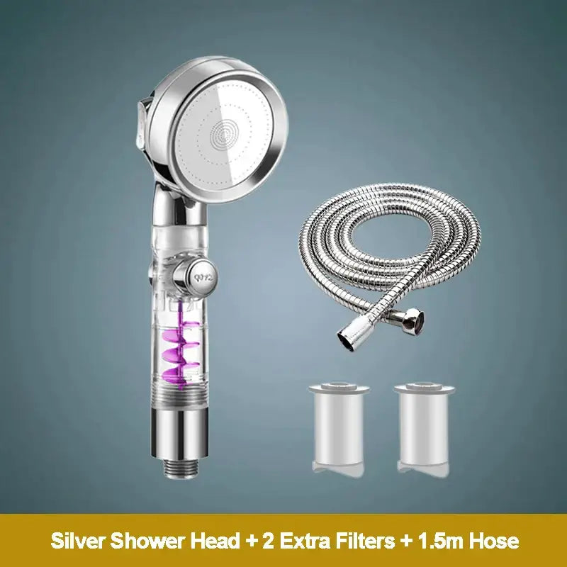 Rose gold high pressure shower head with filter for bathroom