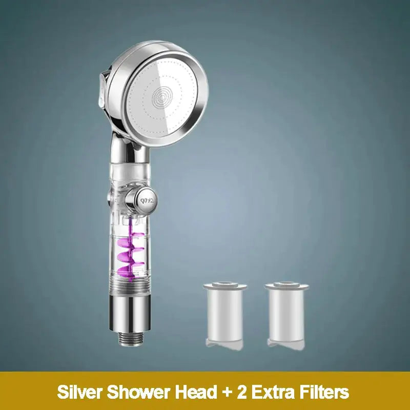 Rose gold high pressure shower head with filter for bathroom