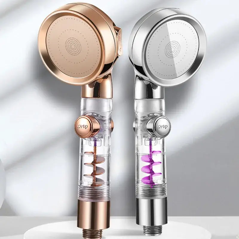Rose gold high pressure shower head with filter for bathroom