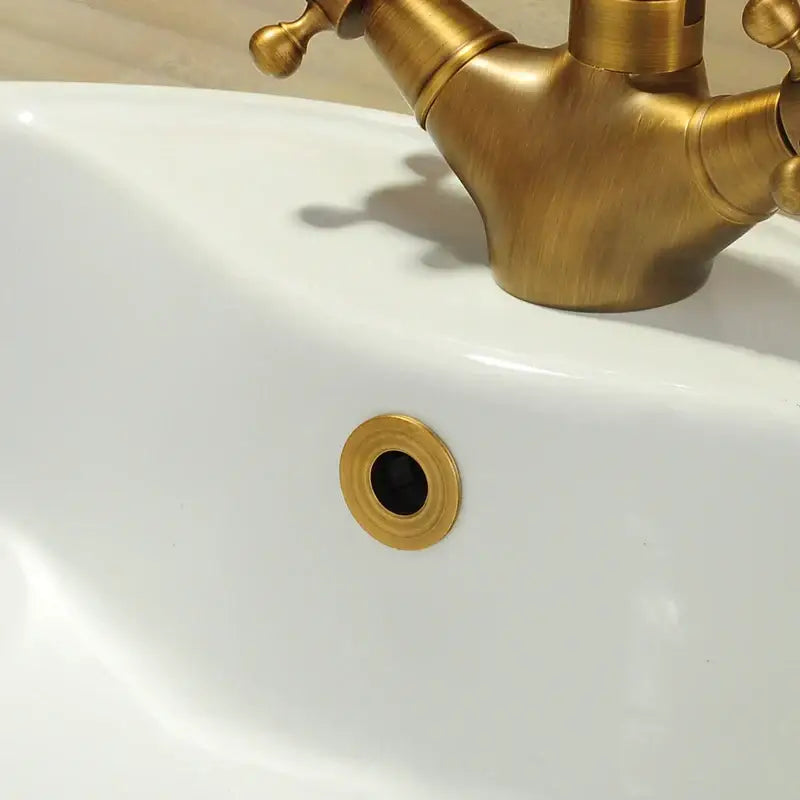 Round brass sink overflow cover set kitchen and bathroom inserts