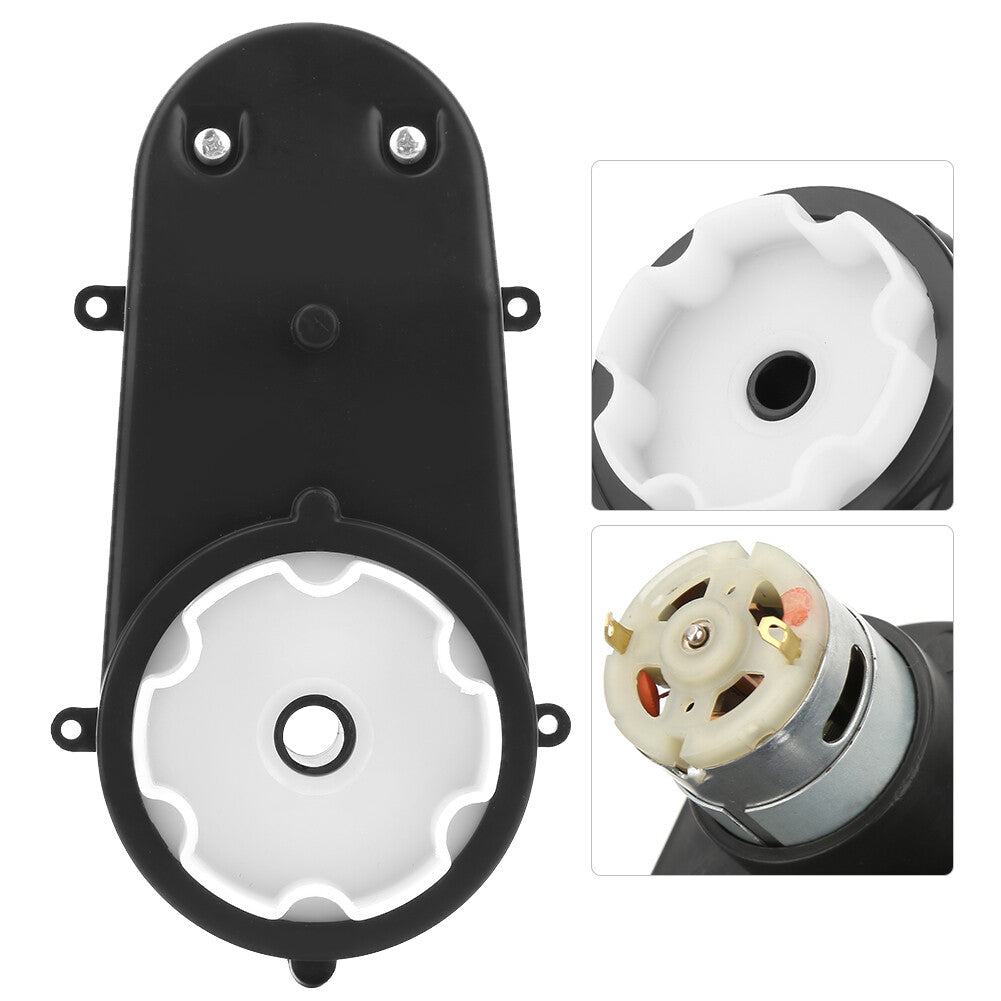 12V RS380 Electric Motor Gearbox 5600RPM with Steering Gear for Kids' Toy Car