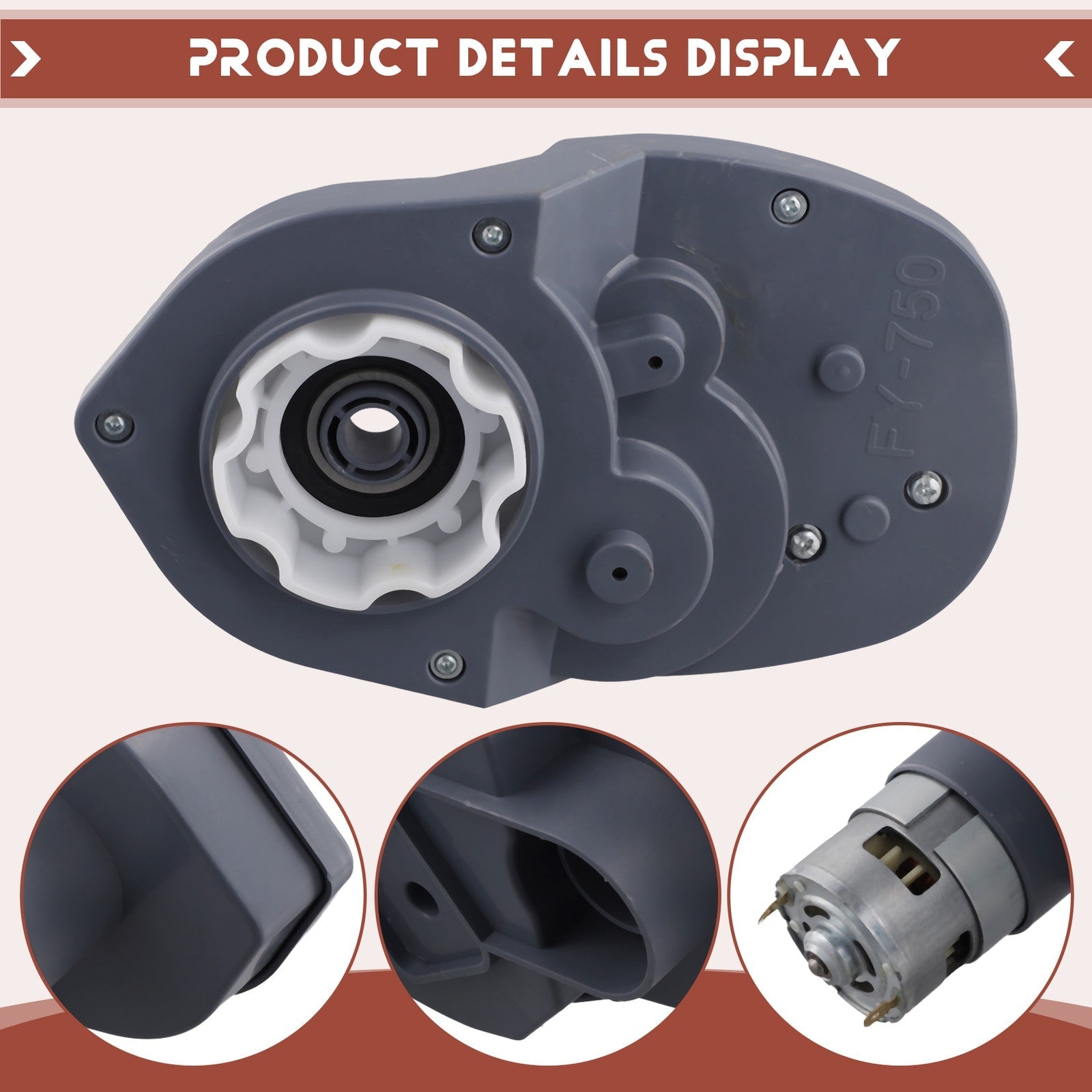24V 16000RPM RS755 Electric Motor for Children's Electric Cars with Gear Case