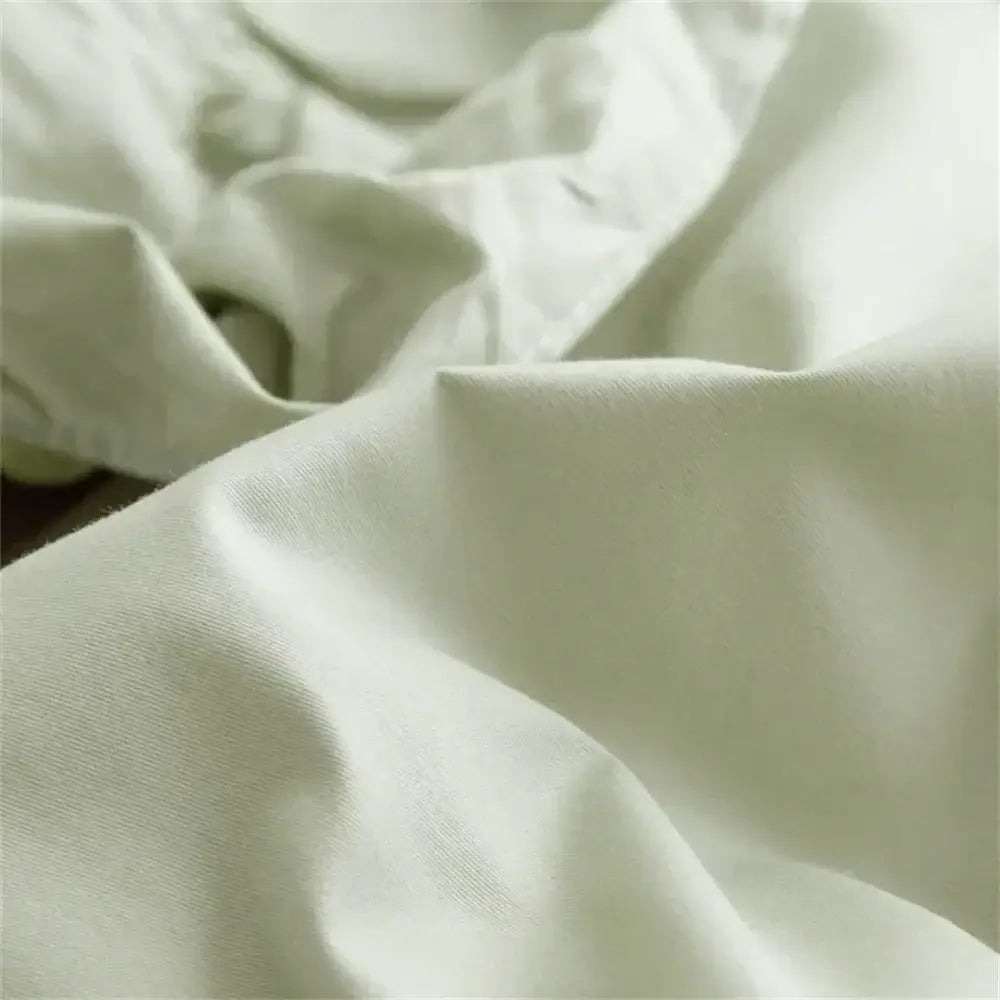 Ruffled light green egyptian cotton bedding set bedroom decorbites