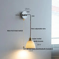 Rustic ash wood led wall light with pull chain – bedroom lamp