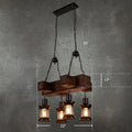 Rustic brown wooden lantern ceiling light dining room chandelier