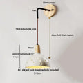 Rustic moon cement led wall lamp bedroom wood base