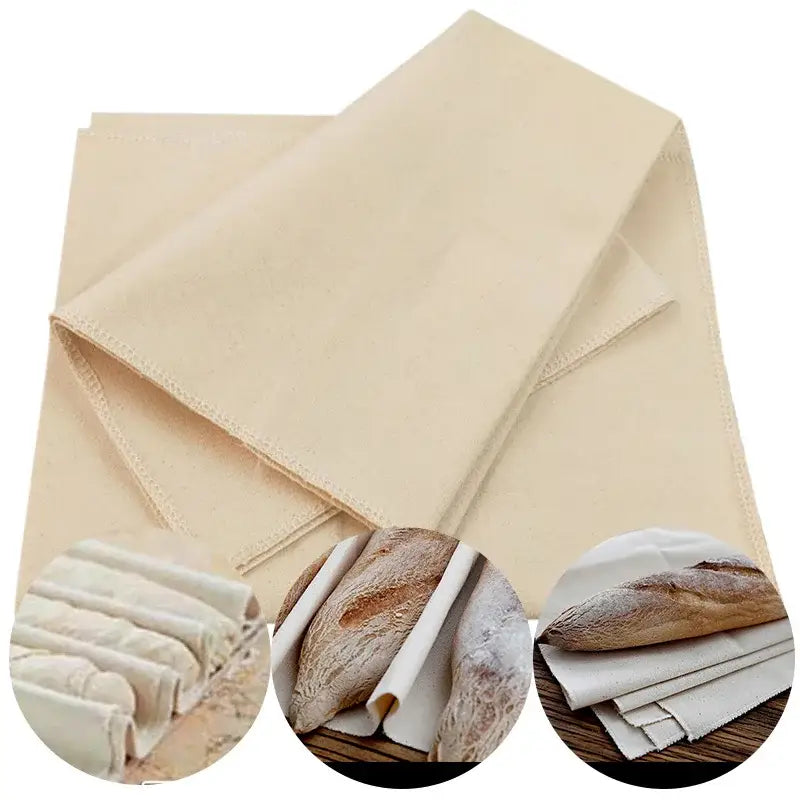 Rustic off-white linen flax cloth baking mat kitchen tool set