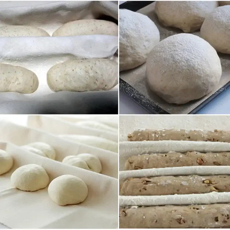 Rustic off-white linen flax cloth baking mat kitchen tool set