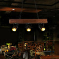 Rustic vintage linear wooden beam pendant light kitchen spotlight